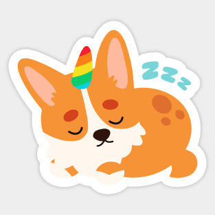 Cute Corgi Sleeping Sticker